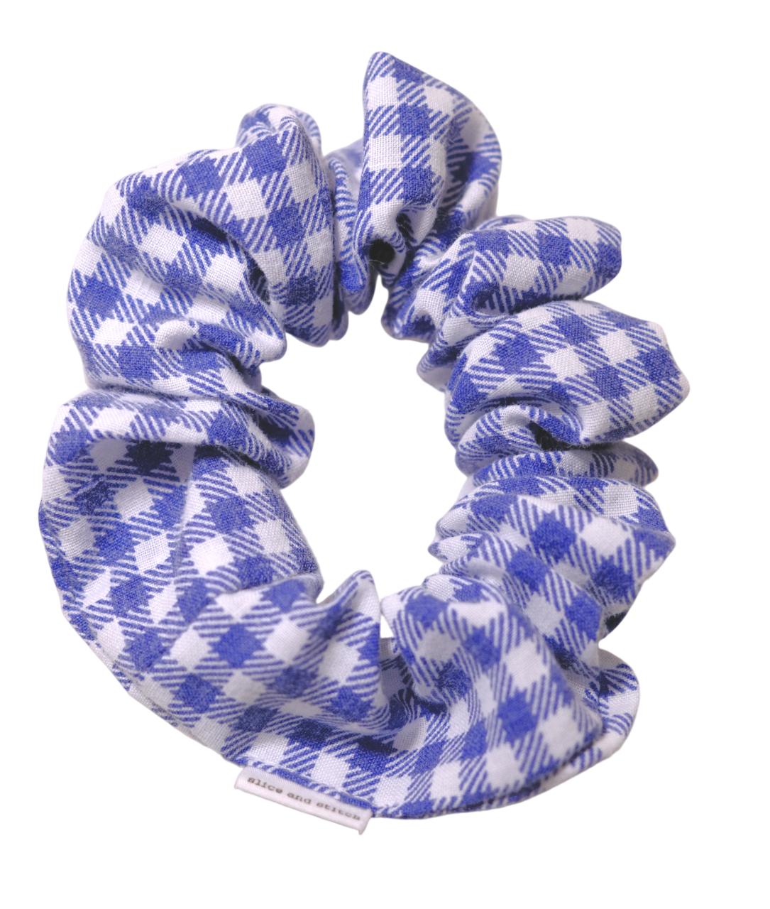 Blue Gingham Scrunchie