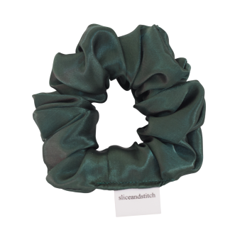 Green Silk Scrunchie