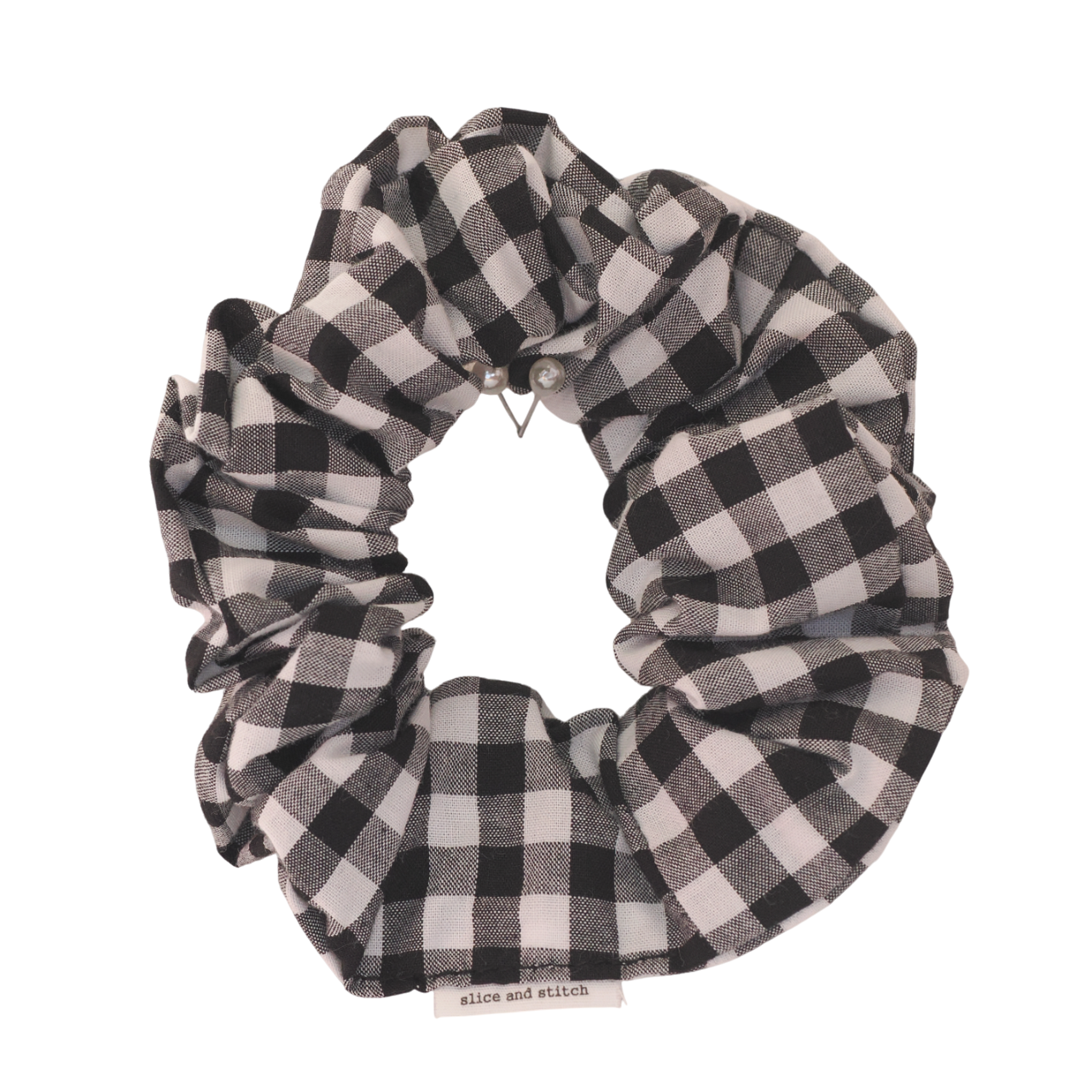 Black & White Gingham Scrunchie