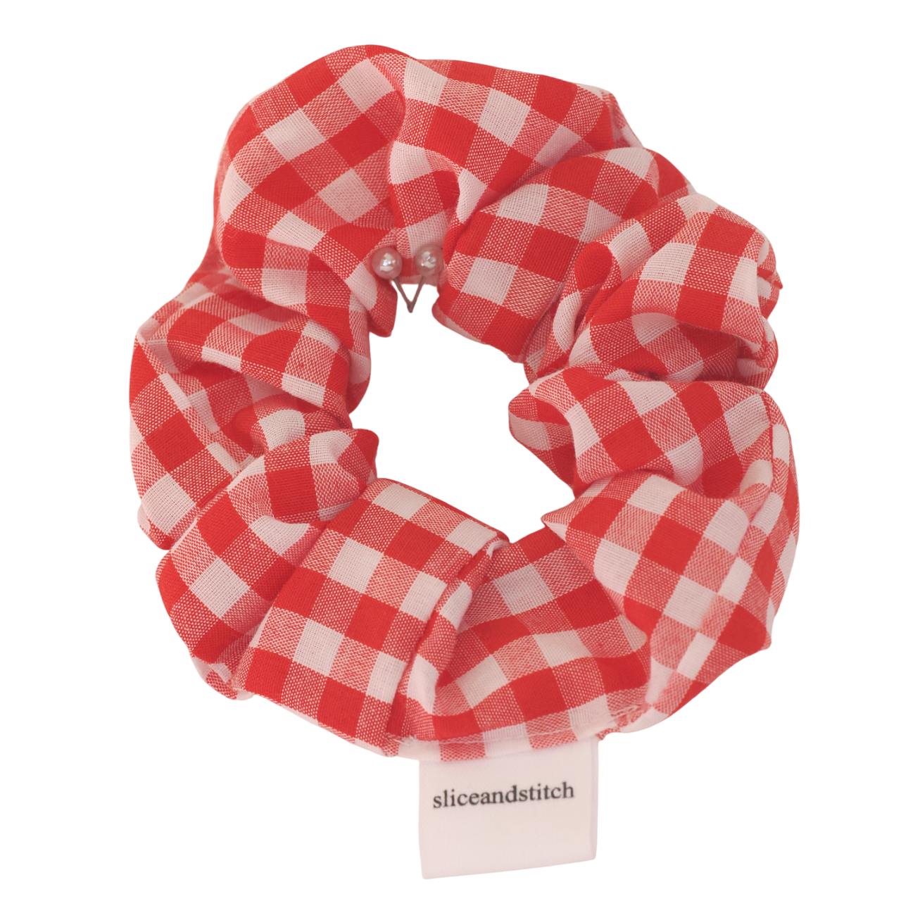Red Gingham Scrunchie