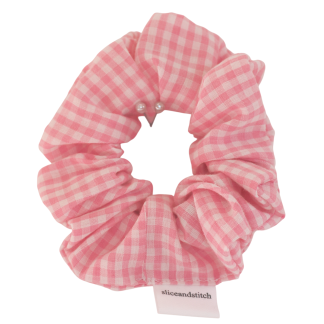 Pink Gingham Scrunchie