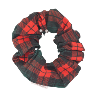 Dark Tartan Scrunchie