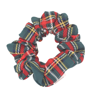 Green Tartan Scrunchie