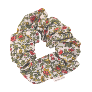 Green Flower Scrunchie