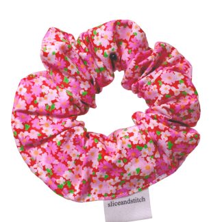 Baby Pink Flower Scrunchie
