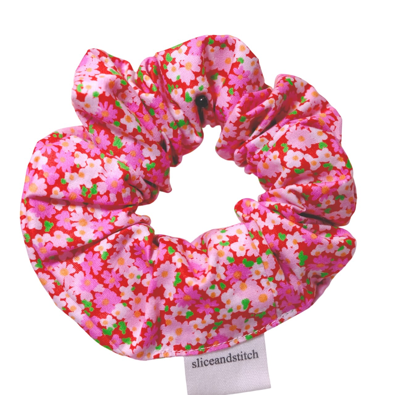 Baby Pink Flower Scrunchie